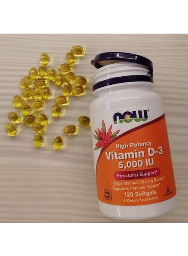 Now Foods - High Protency Vitamin D3 5000 IU - 240 Softgels - Image 1