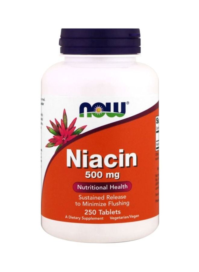Now Foods Niacin Dietary Supplement 500 mg - 250 Tablets - Image 1