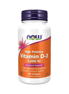 High Potency Vitamin D-3 1000 IU Dietary Supplement - 180 Softgels