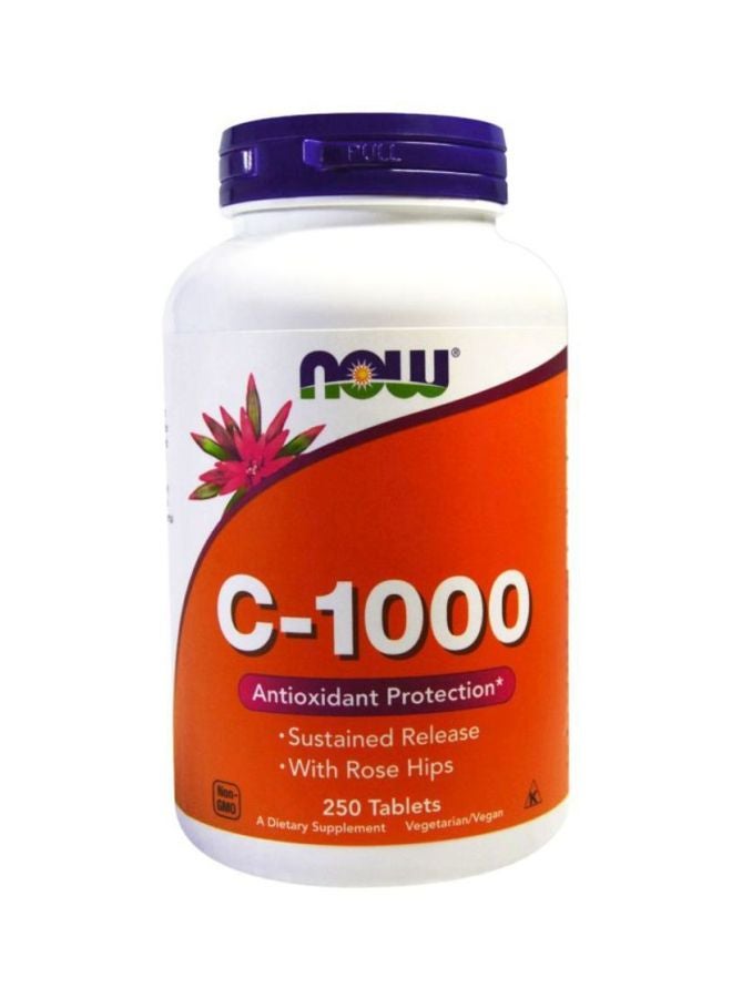 Now Foods Vitamin C-1000 Mg With Rose Hips - 250 Tablets  - Image 1