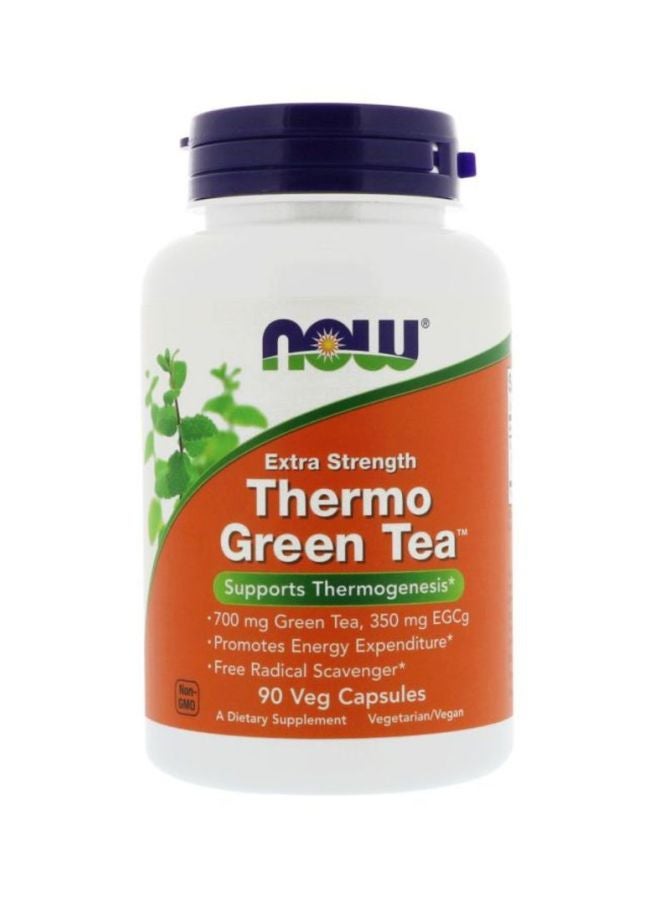 Now Foods Extra Strength Thermo Green Tea Dietary Supplement 700 mg - 90 Veg Capsules - Image 1