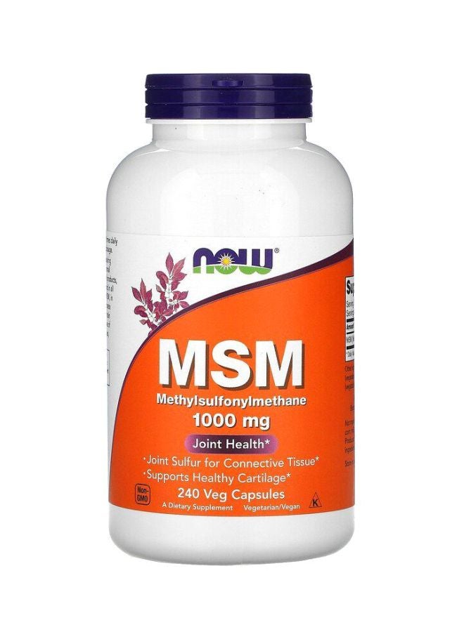 Now Foods MSM 1000 mg Dietary Supplement - 240 Capsules - Image 1