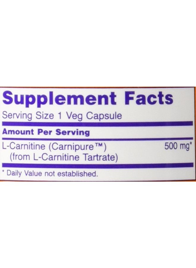 Now Foods L-Carnitine 500 mg Dietary Supplement - 180 Veg Capsules  - Image 3