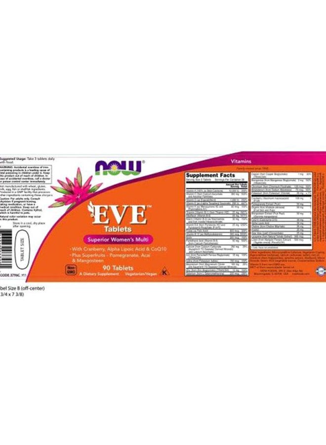 Now Foods Eve Women'S Multiple Vitamin 90 Tablets - Image 3