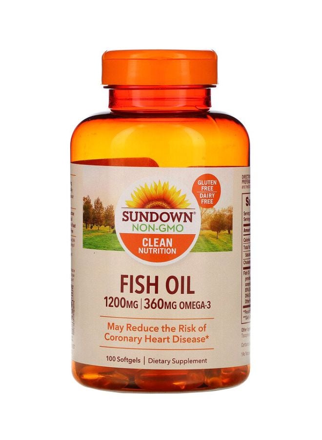Sundown Fish Oil Dietary Supplement 1200mg - 100 Softgels - Image 1