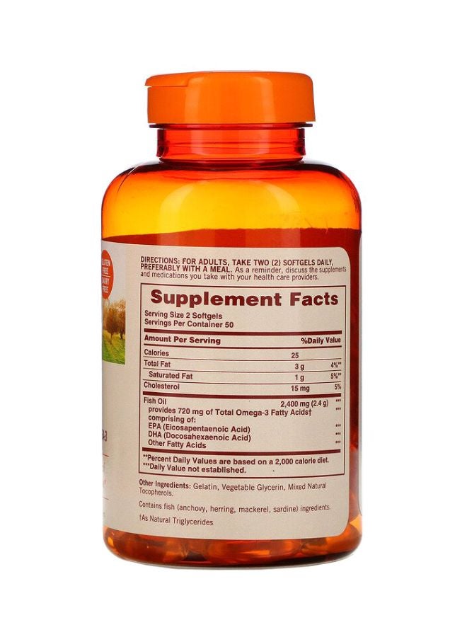 Sundown Fish Oil Dietary Supplement 1200mg - 100 Softgels - Image 2