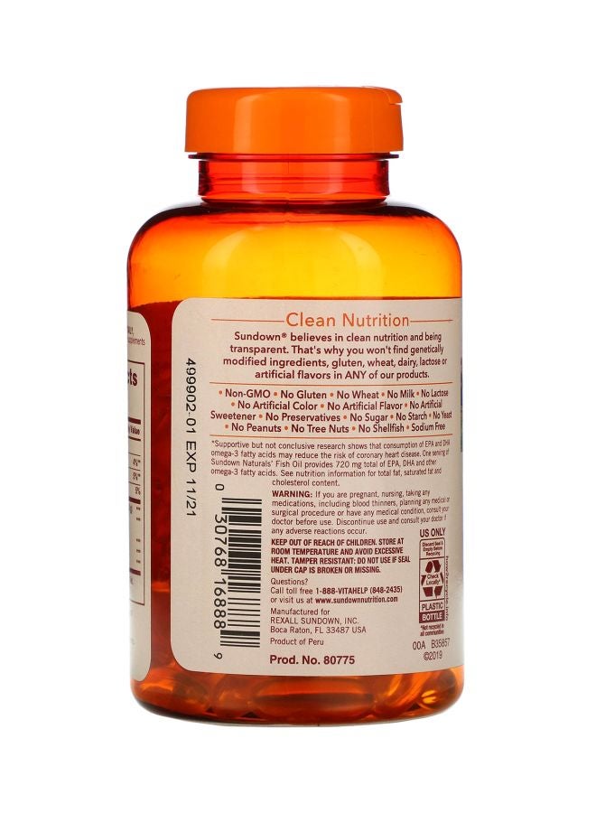 Sundown Fish Oil Dietary Supplement 1200mg - 100 Softgels - Image 3