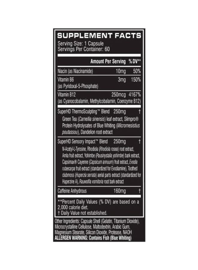 CELLUCOR - Super HD Fat Burner Dietary Supplement - 60 Capsules - Image 1