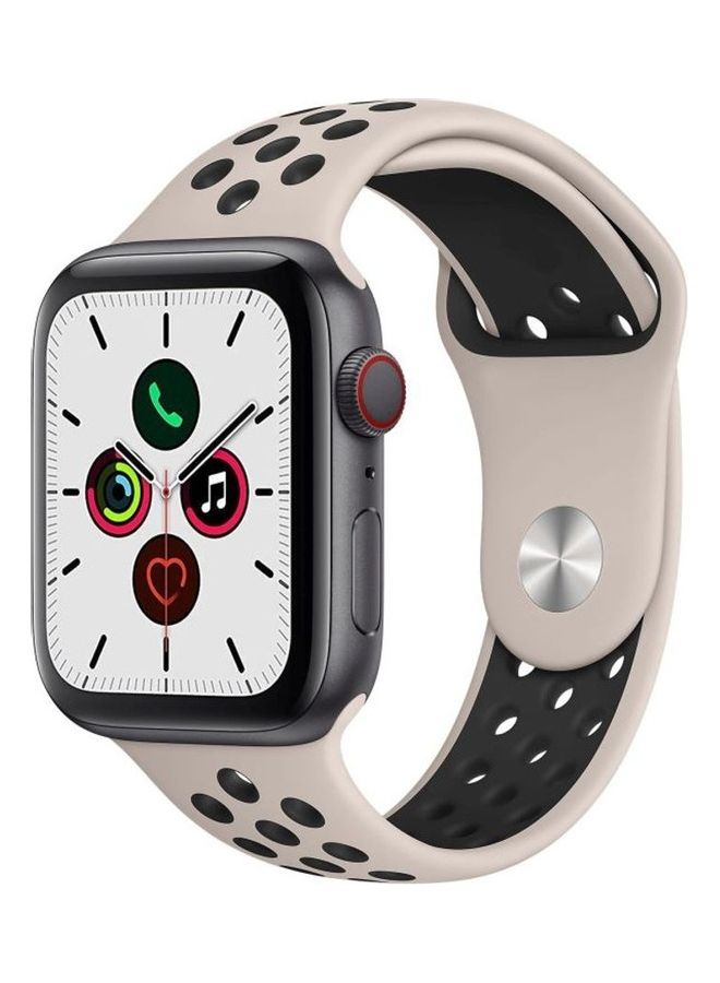 HuHa Replacement Strap Watchband For Apple Watch Series 7 41mm / 6 / SE / 5 / 4 40mm / 3 / 2 / 1 38mm Beige/Black - Image 1