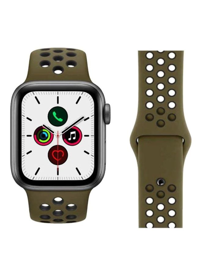 HuHa Replacement Strap Watchband For Apple Watch Series 7 41mm / 6 / SE / 5 / 4 40mm / 3 / 2 / 1 38mm Army Green  - Image 1