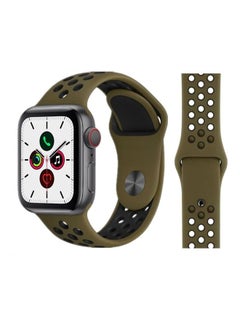 HuHa Replacement Strap Watchband For Apple Watch Series 7 41mm / 6 / SE / 5 / 4 40mm / 3 / 2 / 1 38mm Army Green  - Image 2