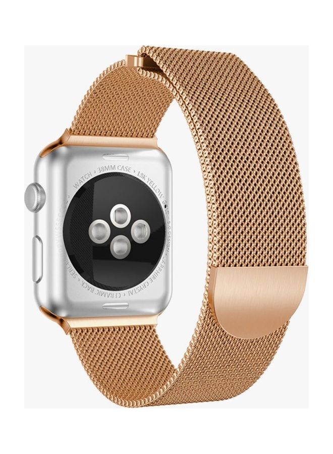 HuHa Replacement Strap Watchband For Apple Watch Series 7 41mm / 6 / SE / 5 / 4 40mm / 3 / 2 / 1 38mm Rose Gold - Image 2
