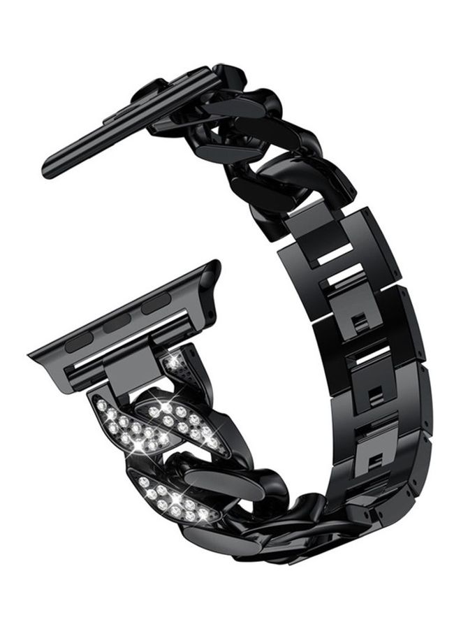 HuHa Replacement Strap Watchband For Apple Watch Series 7 41mm / 6 / SE / 5 / 4 40mm / 3 / 2 / 1 38mm Black - Image 2