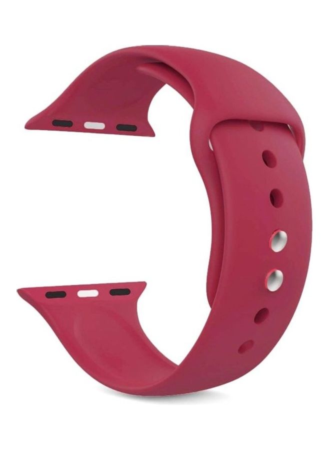 HuHa Replacement Strap Watchband For Apple Watch Series 7 41mm / 6 / SE / 5 / 4 40mm / 3 / 2 / 1 38mm Pomegranate - Image 1