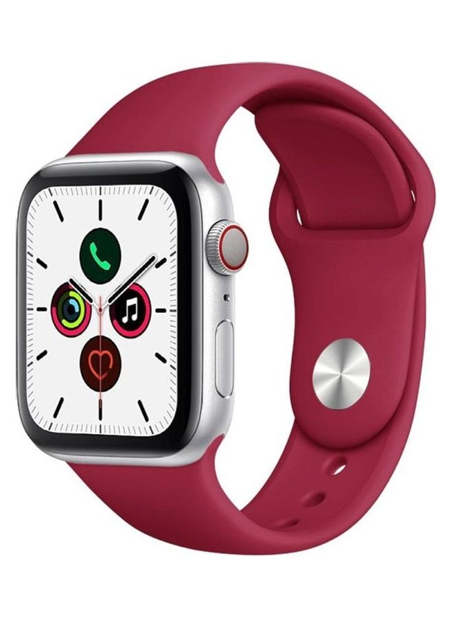 HuHa Replacement Strap Watchband For Apple Watch Series 7 41mm / 6 / SE / 5 / 4 40mm / 3 / 2 / 1 38mm Pomegranate - Image 2
