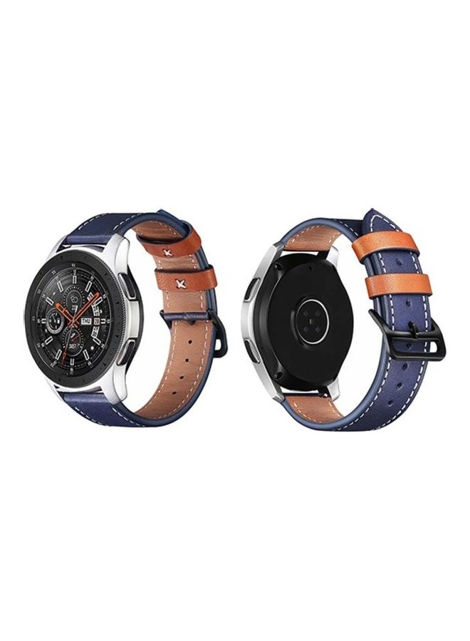 HuHa Stylish Replacement Band For Samsung Galaxy Watch Blue/Brown - Image 1
