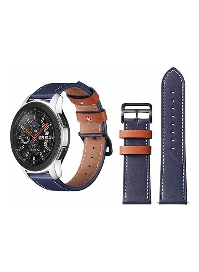HuHa Stylish Replacement Band For Samsung Galaxy Watch Blue/Brown - Image 2