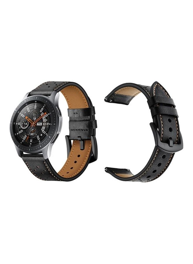 HuHa Genuine Leather Replacement Band For Samsung Galaxy Watch Black - Image 2