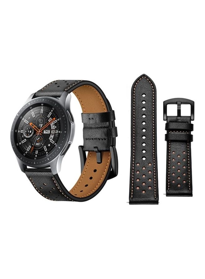 HuHa Genuine Leather Replacement Band For Samsung Galaxy Watch Black - Image 1