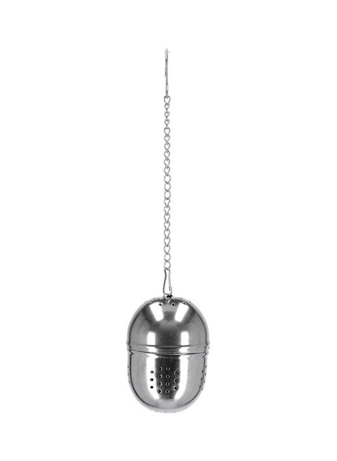 Stainless Steel Tea Strainer With Chain Silver 5.4x4cm