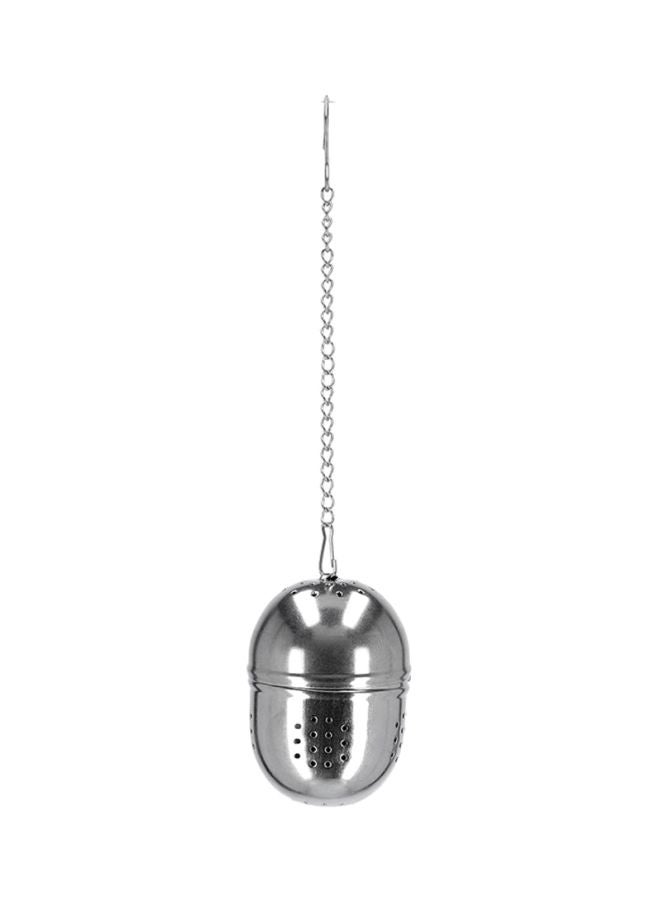 Royalford Stainless Steel Tea Strainer With Chain Silver 5.4x4cm  - Image 1