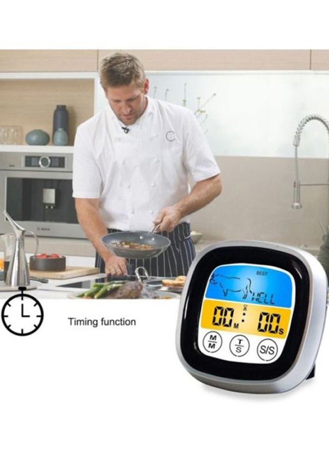 بيوينتي مقياس حرارة رقمي للمطبخ فضي/رمادي/اسود 7.5x7.5x2.5سم - Image 2