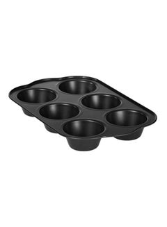 Royalford 6-Cup Muffin Pan Black 34.7x22.2x4.8cm  - Image 1