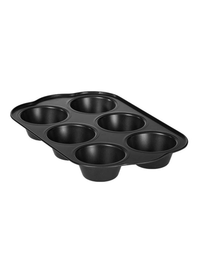 Royalford - 6-Cup Muffin Pan Black 34.7x22.2x4.8cm - Image 1