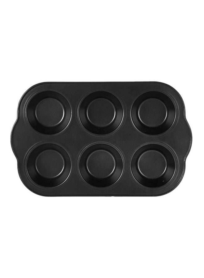 Royalford - 6-Cup Muffin Pan Black 34.7x22.2x4.8cm - Image 1