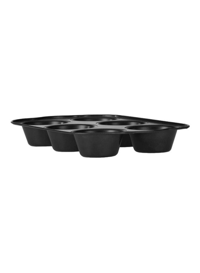 Royalford - 6-Cup Muffin Pan Black 34.7x22.2x4.8cm - Image 1