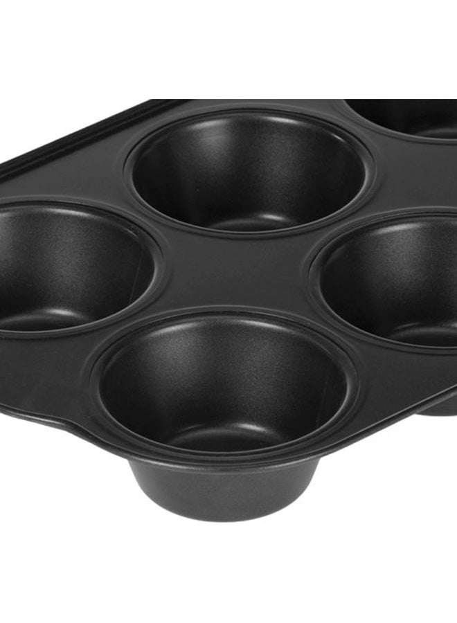 Royalford - 6-Cup Muffin Pan Black 34.7x22.2x4.8cm - Image 1