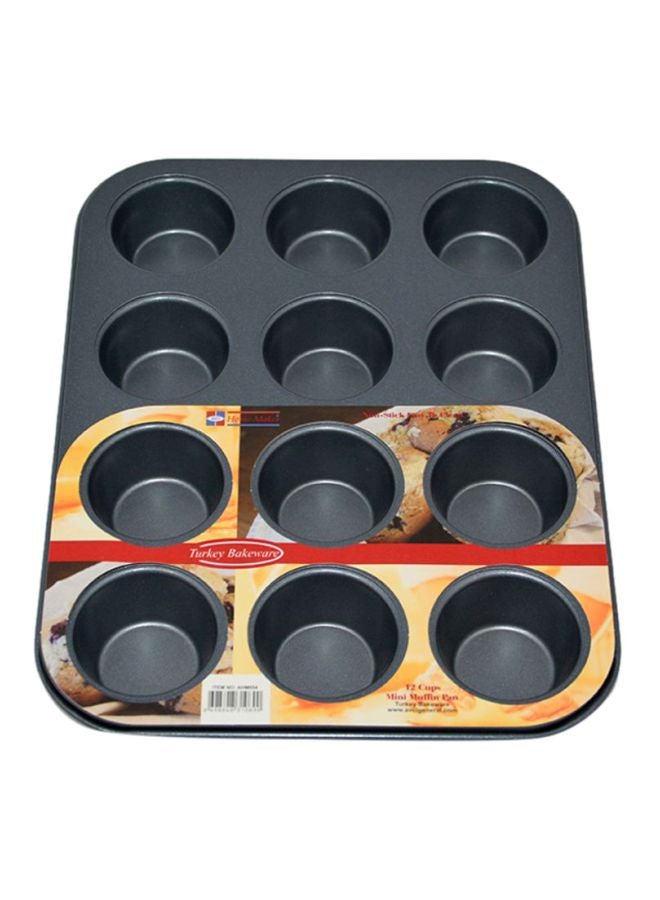 Homemaker 12 Cup Mini Muffun Pan Black 
