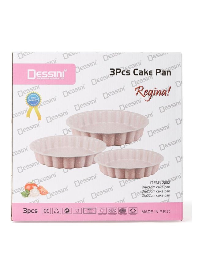 DESSINI 3-Piece Granite Cake Pan Set Brown Small (24), Medium (28), Big (32)cm  - Image 3