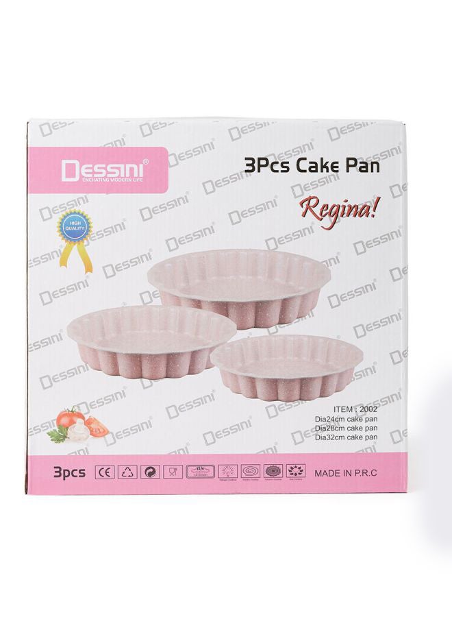 ديسيني طقم صواني كيك من الجرانيت مكون من 3 قطع بني Small (24), Medium (28), Big (32)سم - Image 5