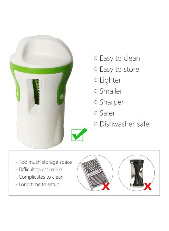 شاربدو قطّاعة خُضار حلزونية أبيض/ أخضر/ شفاف 14x7سم - Image 5