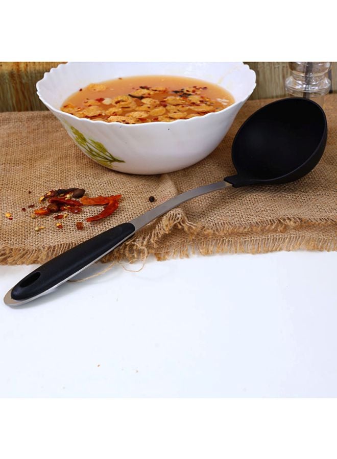 Royalford Nylon Soup Ladle 32X9X6.5Cm Dishwasher Safe Multicolor Black With Silver Handle  - Image 4