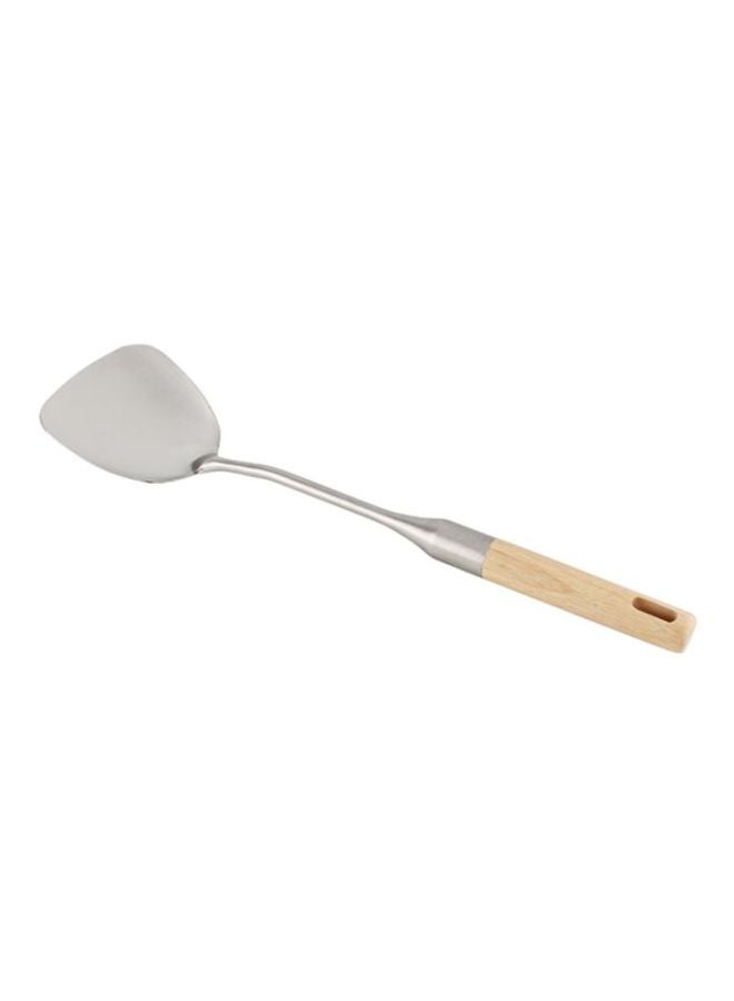 Stainless Steel Turner With Rubber Wood Handle Silver/Beige 40x8x1.5cm - v1615301634/N27222828A_1