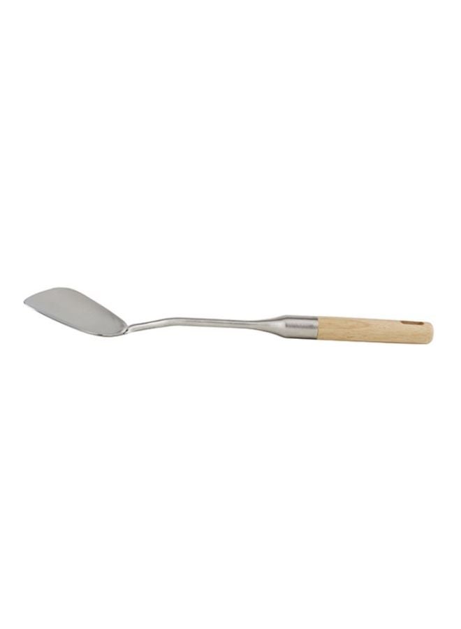 Stainless Steel Turner With Rubber Wood Handle Silver/Beige 40x8x1.5cm - v1615301634/N27222828A_3