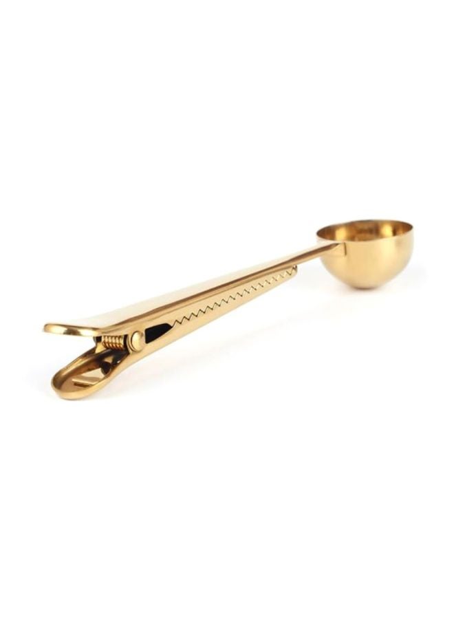 Sharpdo Coffee Spoon With Clip Gold 18x3.7cm  - Image 2