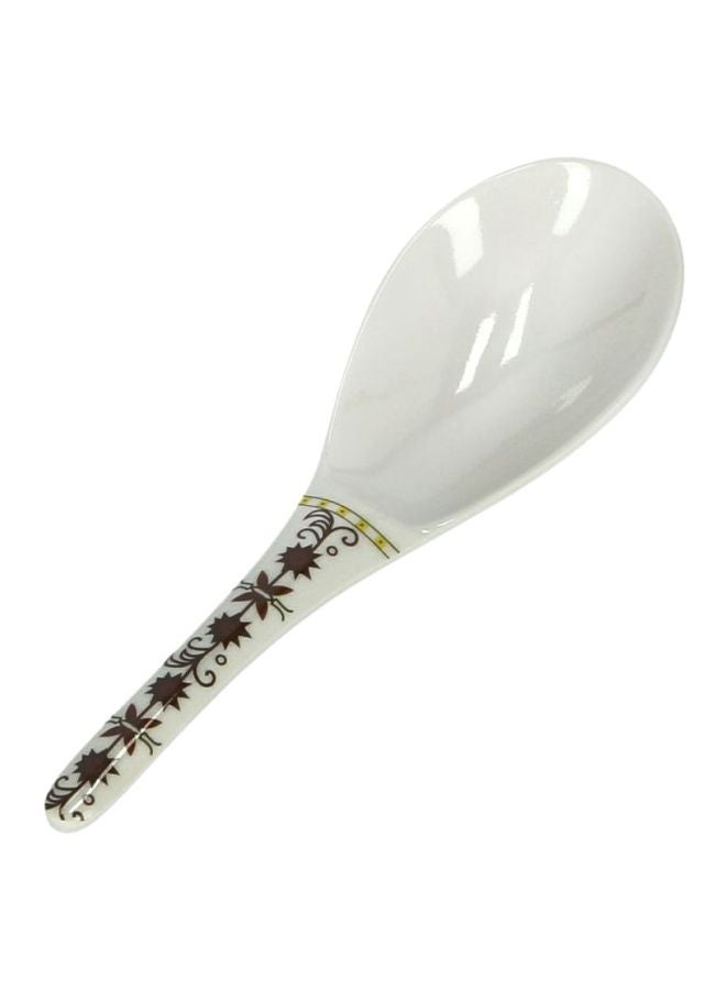 DELCASA Serving Rice Spoon White/Brown 12inch  - Image 1