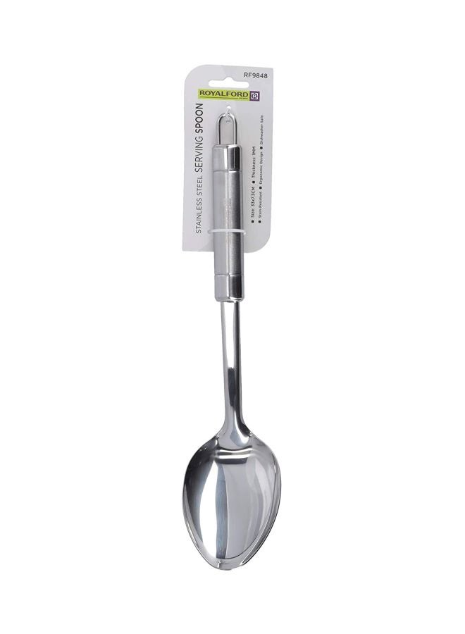 Royalford Stainless Steel Serving Spoon Silver 33x7.3cm  - Image 2