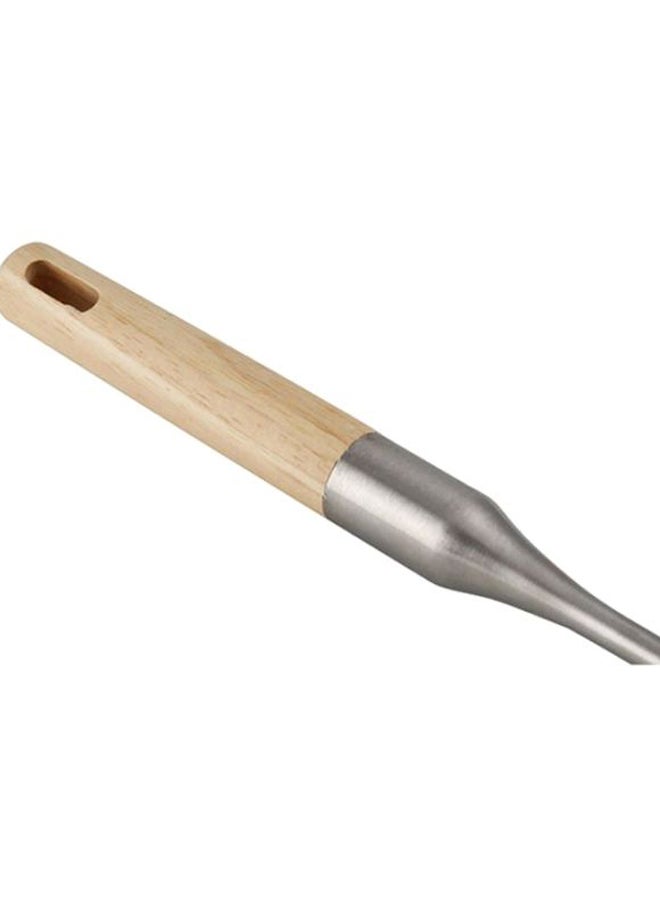 Cuisine Art Stainless Steel Solid Spoon With Rubber Wood Handle Silver/Beige  - Image 3