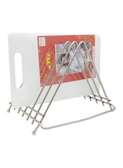 6-Slot Stainless Steel Cutting Board Holder Silver 12.4x37.4x26.4cm