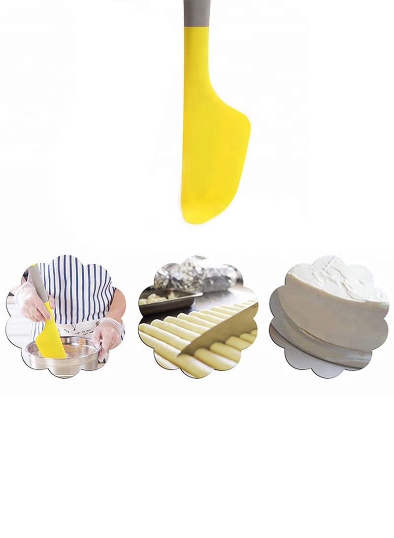أمال سباتولا 2 في 1 مصنوعة من السيليكون - مكشطة - أدوات خبز - إكسسوارات المطبخ - أدوات الكيك - لون أصفر/ رمادي أصفر/رمادي - Image 3