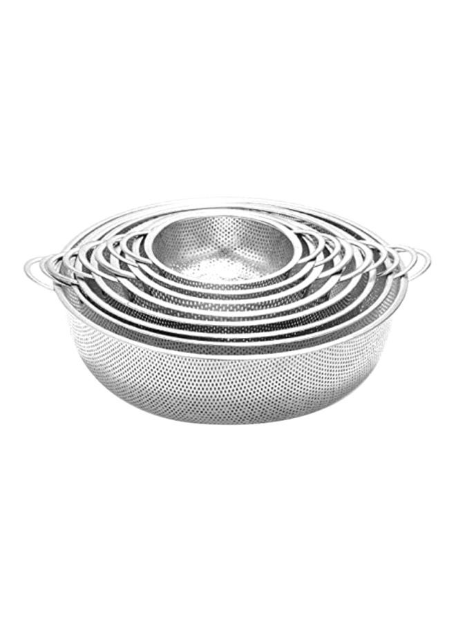 DESSINI 6-Piece Strainers And Colanders With Handle Set Includes 6xStrainer(16.5 cm,19.5 cm, 22.5cm, 25.5cm, 28.5 cm, 31.5 cm) Silver  - Image 1