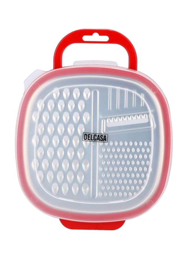 DELCASA Stainless Steel Box Grater Silver/Red  - Image 1