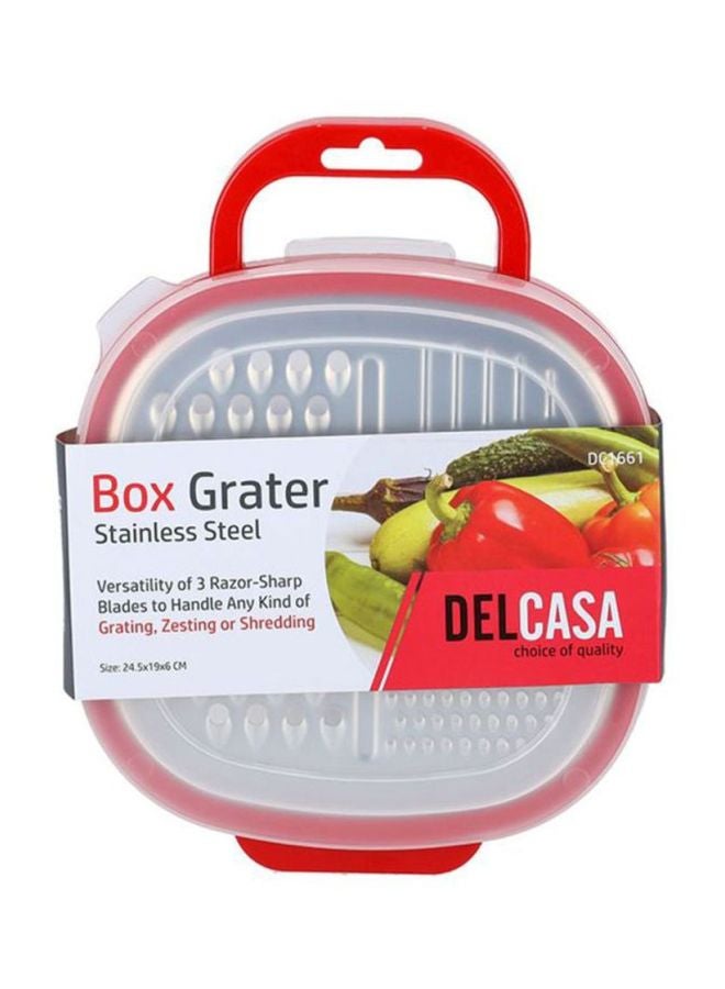 DELCASA Stainless Steel Box Grater Silver/Red  - Image 4