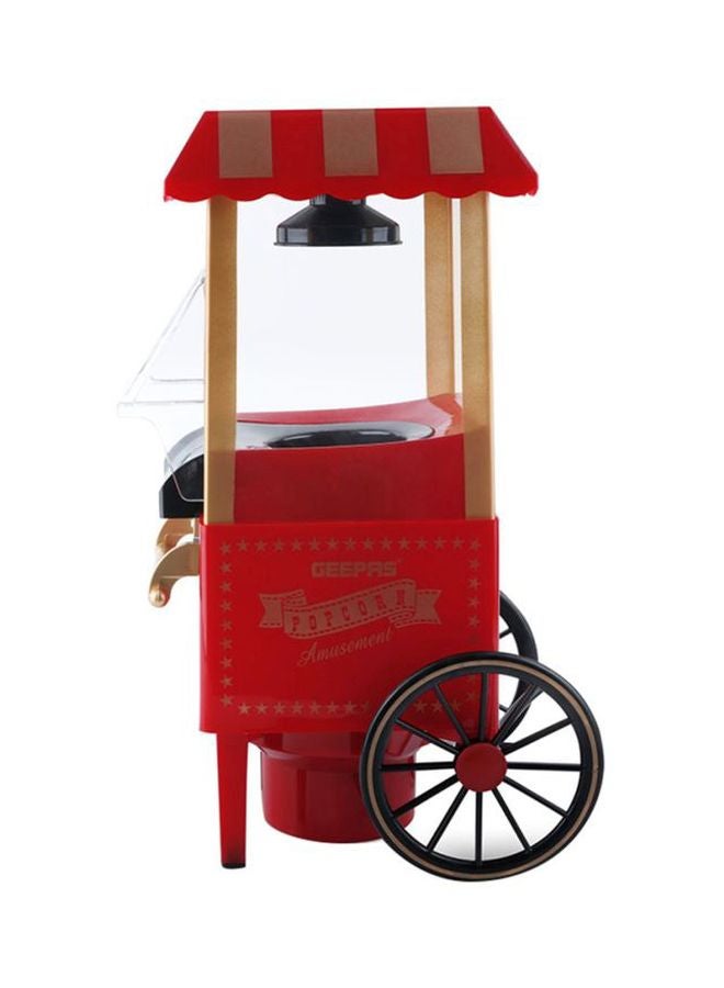 GEEPAS - Traditional Type Popcorn Maker, Preparation Without Oil, Easy To Make, Yummy & Healthy Popcorns In Less Than 3 Minutes, Powerful Motor & Hot Air Technique 1200.0 W GPM830 Red/Yellow - Image 1
