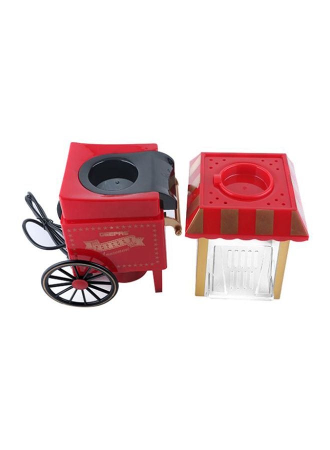GEEPAS - Traditional Type Popcorn Maker, Preparation Without Oil, Easy To Make, Yummy & Healthy Popcorns In Less Than 3 Minutes, Powerful Motor & Hot Air Technique 1200.0 W GPM830 Red/Yellow - Image 1
