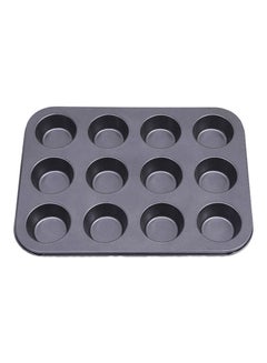 Sharpdo 12-Cavity Muffin Cupcake Mold Black 26.5x18.5cm  - Image 1